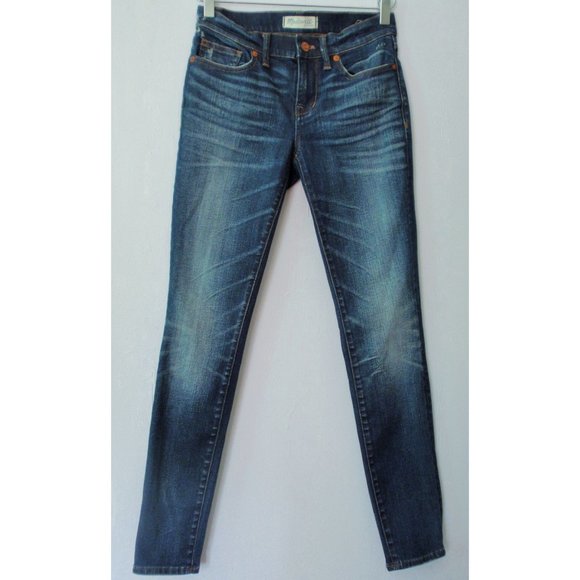MADEWELL SKINNY SKINNY MID RISE DENIM JEANS SIZE 25 EDMONTON BLUE WASH - Picture 11 of 12